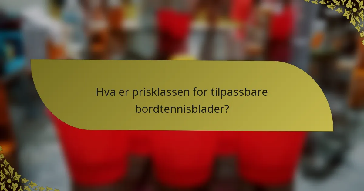 Hva er prisklassen for tilpassbare bordtennisblader?